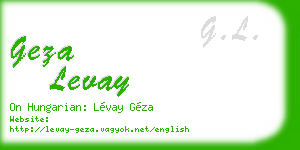 geza levay business card